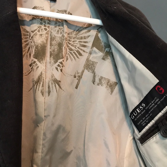 Men’s Guess Premium Large Gray Suede Sports Coat - Picture 6 of 8